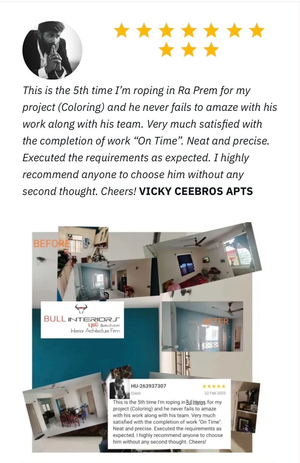 Client feedback photo collage, shown in full