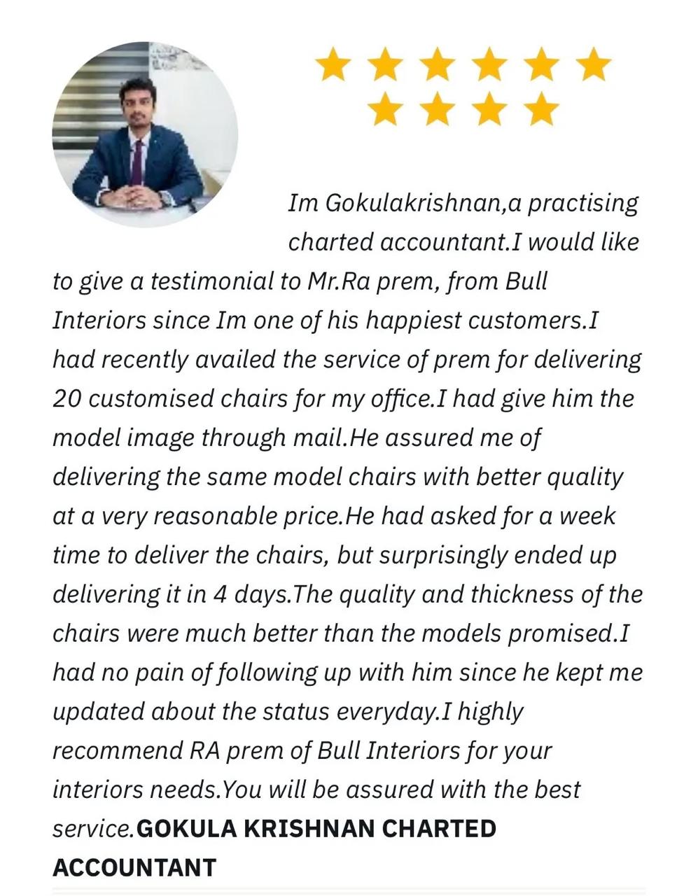 Updated Gokulakrishnan CA client feedback artwork with the corrected blue-suit portrait, shown in full