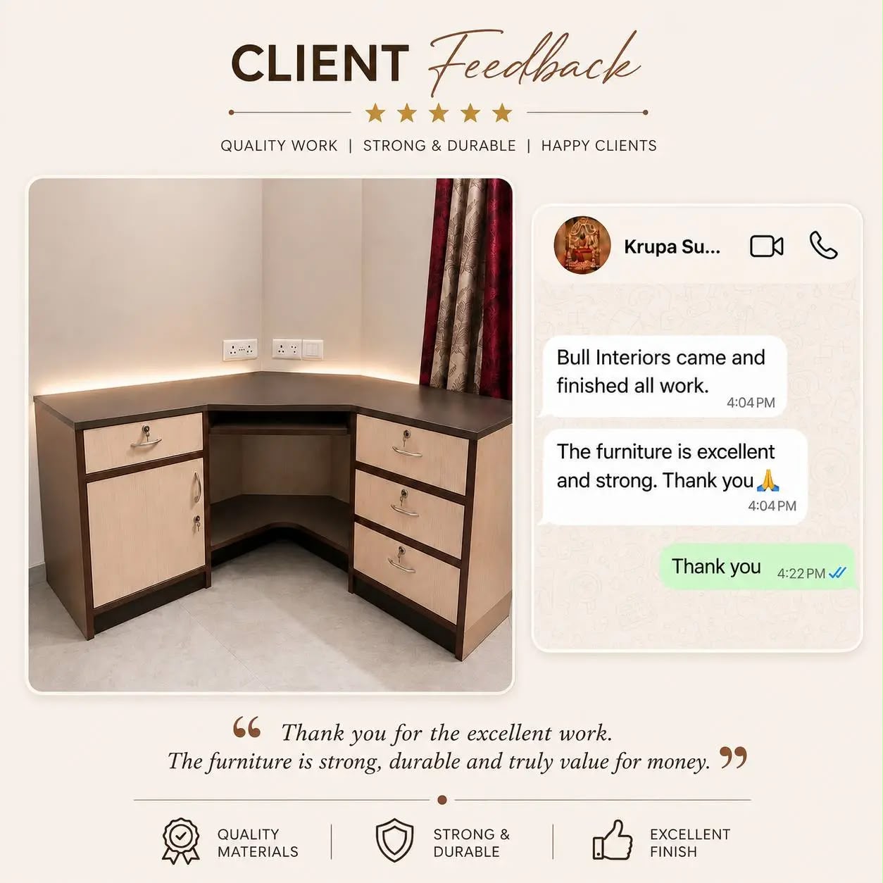 Krupa's original client feedback artwork, displayed uncropped
